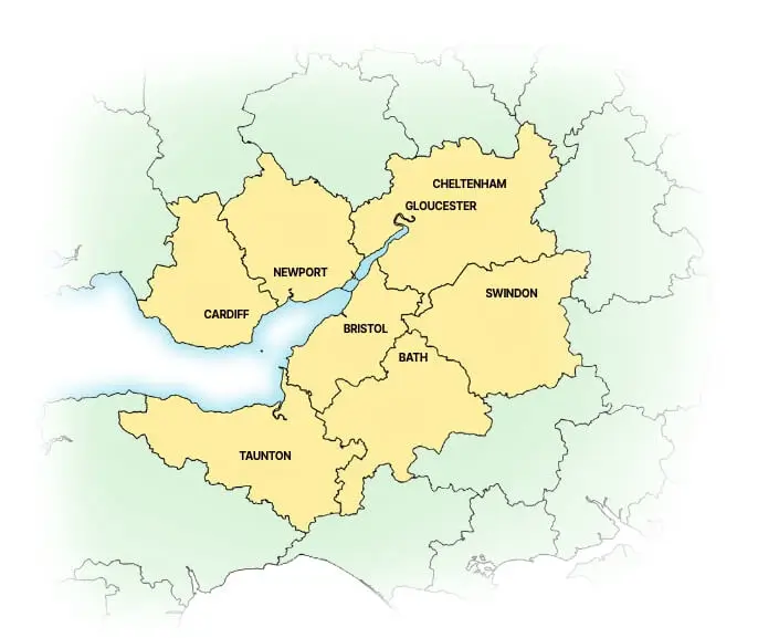 Waste Sewage and Water Treatment Centre Coverage Areas